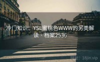 冷门知识：YSL蜜桃色WWW的另类解读 · 档案2536
