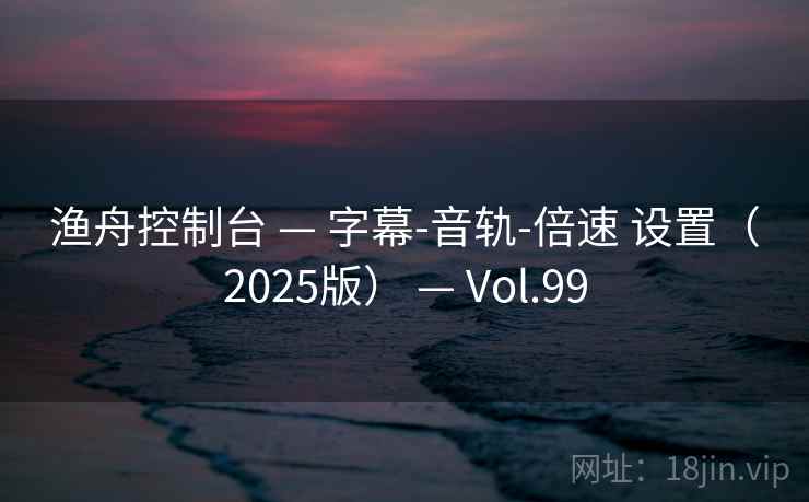 渔舟控制台 — 字幕-音轨-倍速 设置(2025版) — Vol.99 渔舟控制台 — 字幕-音轨-倍速 设置(2025版) — Vol.99