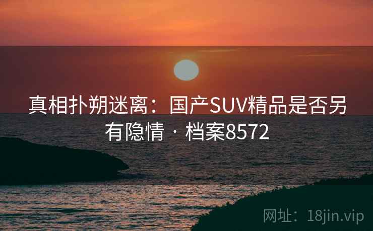 真相扑朔迷离:国产SUV精品是否另有隐情 · 档案8572 真相扑朔迷离:国产SUV精品是否另有隐情 · 档案8572